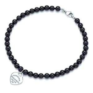 Tiffany & Co. Black bead Heart Tag bracelet